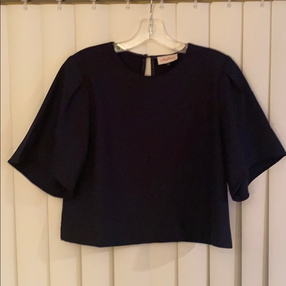 Navy Crop Top - Picture 1 of 2